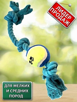 00018201 Игрушка для собак Мяч на канате, 6х40 см
