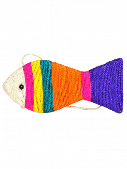 Подвесная когтеточка из сизаля Рыбка, 39х16х1,7 см