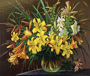 Алмазная мозаика картина стразами Жёлтые лилии, 30х40 см