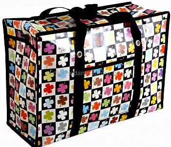 00036027 Двухслойная прочная хозяйственная сумка на молнии, 80х55х25 см