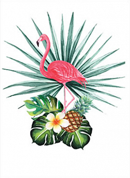 Алмазная мозаика картина стразами Фламинго с ананасом и цветком, 15х20 см Алмазная мозаика картина стразами Фламинго с ананасом и цветком, 15х20 см
