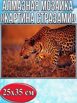 Алмазная мозаика картина стразами Леопард, 30х40 см