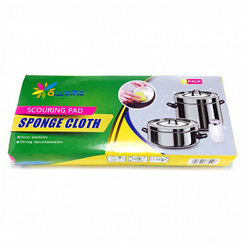 Набор губок с абразивным слоем SPONGE CLOTH, 3 шт