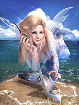 Алмазная мозаика картина стразами Русалка, 40х50 см Алмазная мозаика картина стразами Русалка, 40х50 см