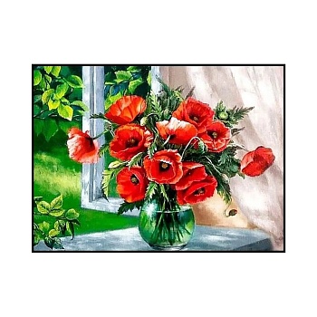 Алмазная мозаика картина стразами Букет маков, 30х40 см