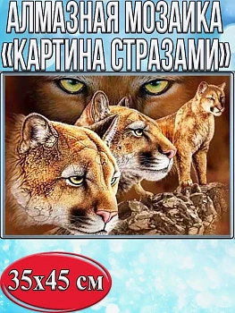 Алмазная мозаика картина стразами Пума, 40х50 см