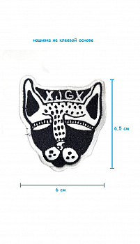 Шеврон - нашивка термоклеевая Кошка, 6х6.5 см