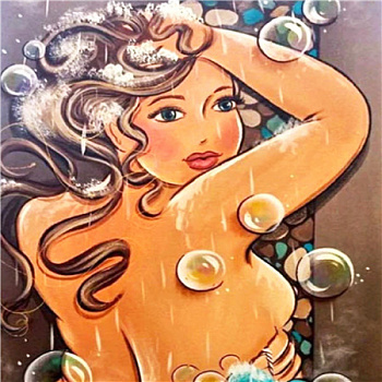 Алмазная мозаика картина стразами Девушка с мыльными пузырями, 30х30 см Алмазная мозаика картина стразами Девушка с мыльными пузырями, 30х30 см