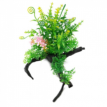 00037966 Искусственное аквариумное растение с корягой, 12х10 см