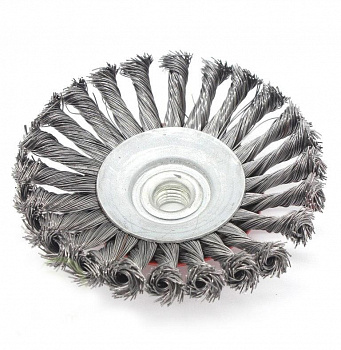 Витая радиальная жёсткая кордщетка для УШМ, 125 мм