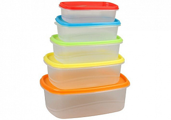 Набор овальных  пищевых контейнеров, 5 шт