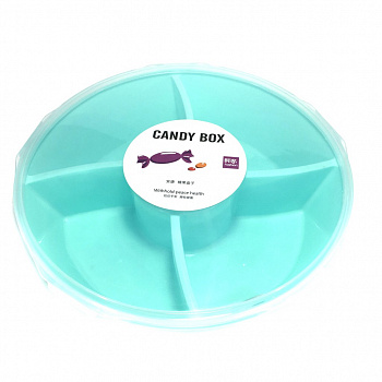 00006829 Круглая пластиковая менажница на пять отделений CANDY BOX