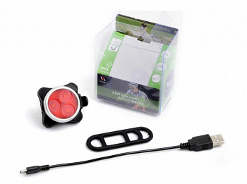 00016562 Универсальный фонарь для велосипеда LED Light Combo Zecto Drive HJ-030, USB